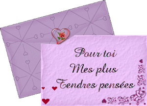 Gif animé mes tendres pensées en rose